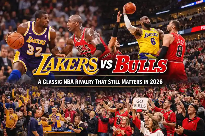 Lakers vs Bulls classic NBA rivalry featuring legendary and modern stars in a high-energy matchup